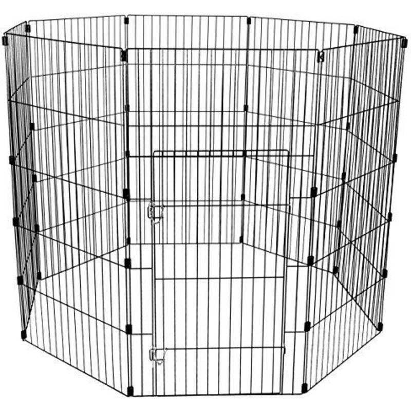 Iris Ohyama, Parc à chiot 8 panneaux, Enclos extérieur 1,7 m², Connecteurs de montage Modulable pour chien - Wire Pet CircleWPC-48, Noir Iris Ohyama, Parc à chiot 8 panneaux, Enclos extérieur 1,7 m², Connecteurs de montage Modulable pour chien - Wire Pet CircleWPC-48, Noir