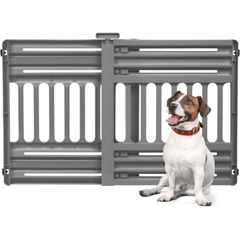 Iris Ohyama, Barrière de sécurité pour chien, L61 x H64cm, Extensible jusqu'à 1m, fixation sans perçage, PBR-600, plastique, Blanc Iris Ohyama, Barrière de sécurité pour chien, L61 x H64cm, Extensible jusqu'à 1m, fixation sans perçage, PBR-600, plastique, Blanc