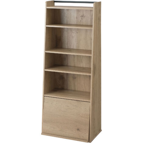 Iris Ohyama, Scaffale, Mobili, Libreria portaoggetti, con 1 anta pieghevole, Multiuso, Solido, Contemporaneo, Camera da letto, Soggiorno, Ufficio - Scaffale per libri - IWMG-5 - Ash Brown