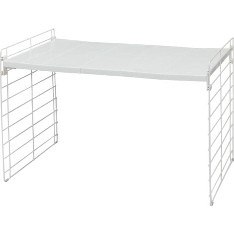 Iris Ohyama, Scaffale, Organizzatore per Armadio, Sottolavello, Espandibile, Contenitori in Plastica per Mobili da Cucina, Dispensa, Cibo e Utensili -Telescopic Rack 1-tie USD-1V- Bianco