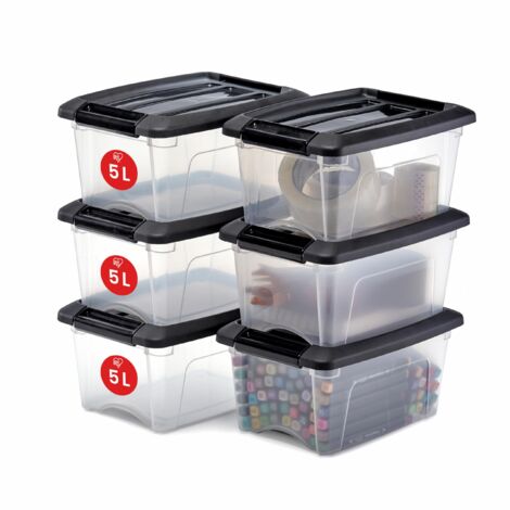 Contenitore Storage Sicignano Visual Box XL - 39x29x17 Cm, 15 Litri, Trasparente Con Coperchio - Foto 6