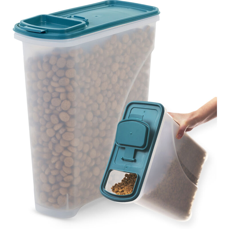 Contenedor Hermético para comida de perros, 7L/3,5 kg, Azul, Tapa hermética, Plástico, para Mascotas, Gatos, Contenedor, Comida seca, Golosinas, sin