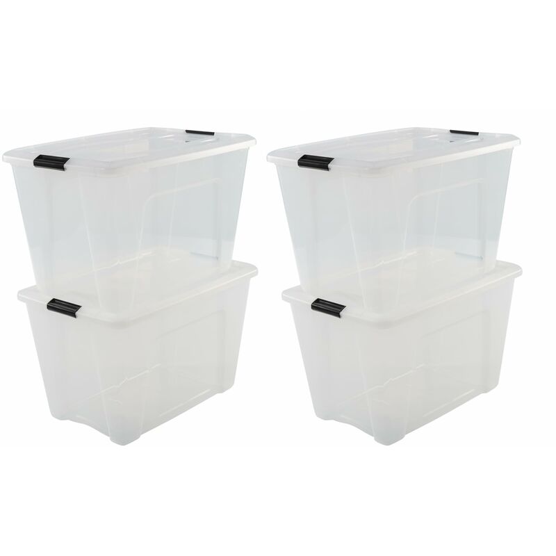Set di 4 scatole di immagazzinaggio, 60 l, con