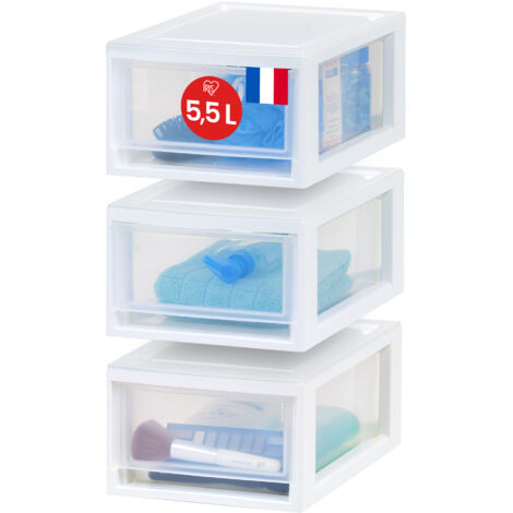 Iris Ohyama, Boite de Rangement Maison Plastique, 55L, Unité, Transparent, BSB-55