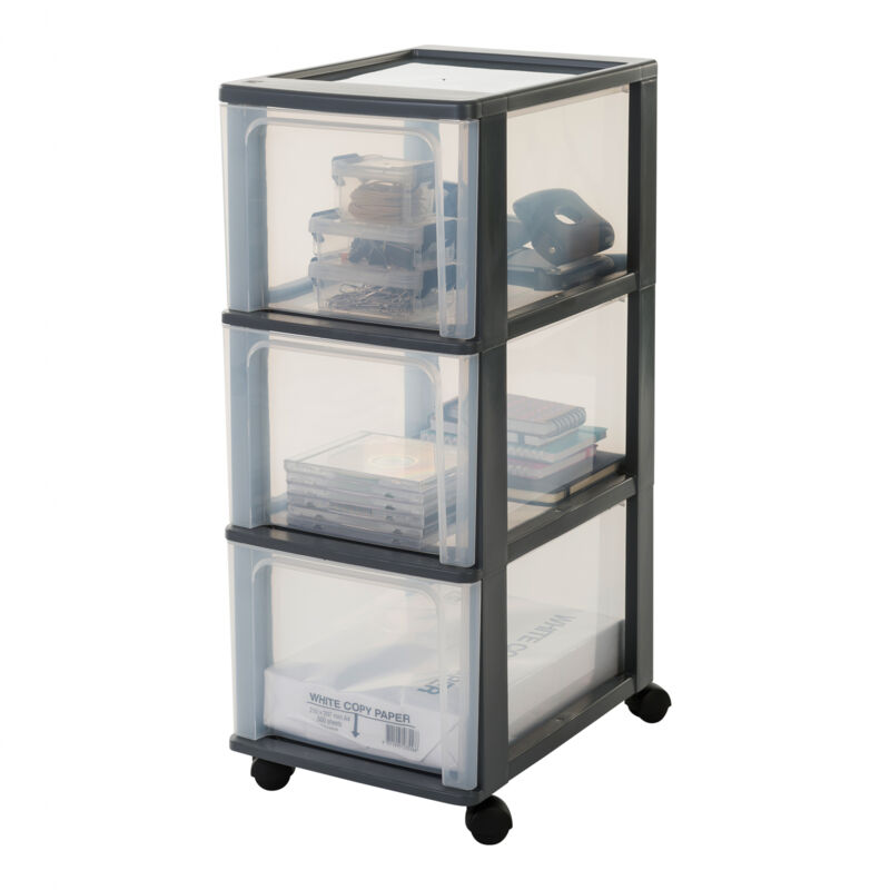Iris Ohyama, Tour de Rangement Plastique, 3 Grands Tiroirs, Noir, Ouverture Facile, Format A4, A5 & A6, Meuble, pour Bureau, Fourniture Scolaire, Iris Ohyama, Tour de Rangement Plastique, 3 Grands Tiroirs, Noir, Ouverture Facile, Format A4, A5 & A6, Meuble, pour Bureau, Fourniture Scolaire,