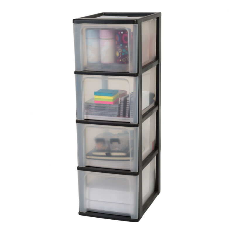 Iris Ohyama, Tour de Rangement Plastique, 4 Grands Tiroirs, Noir, Ouverture Facile, Format A4, A5 & A6, Meuble, Organisateur, pour Bureau, Fourniture Iris Ohyama, Tour de Rangement Plastique, 4 Grands Tiroirs, Noir, Ouverture Facile, Format A4, A5 & A6, Meuble, Organisateur, pour Bureau, Fourniture