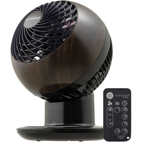 Iris Ohyama Woozoo, 30m², Ventilador de mesa, Aspecto madera/Negro, 5 velocidades, Mando a distancia, Oscilación, Silencioso, Potente, Escritorio, Portátil, Sobremesa, Fan, Ventoinha, PCF-SC15T