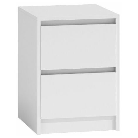 IRIS - Table de chevet style scandinave 55x43x40cm - Table de nuit 2 tiroirs - Chevet style moderne - Meuble de rangement moderne Blanc