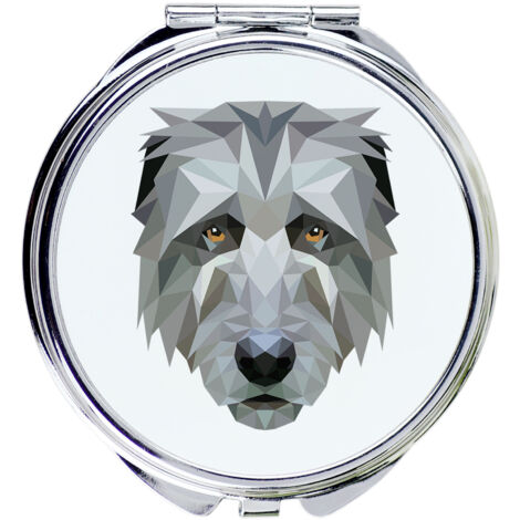 Irish Wolfhound - espejo con foto e inscripción geométrica de Art-Dog