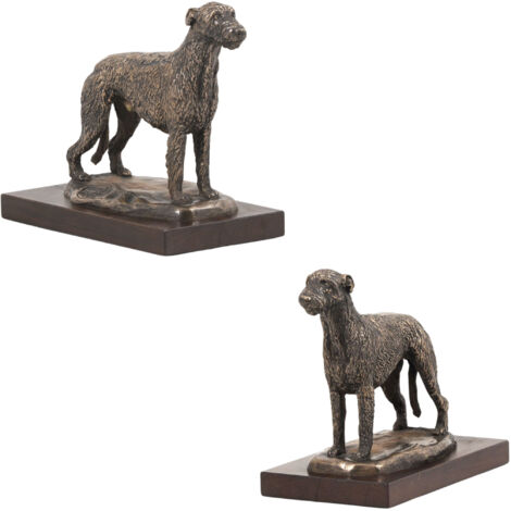 Irish Wolfhound, Irish Wolfhound - statuetta di cane, figurina su base bianca, trofeo per una mostra canina di Art-Dog