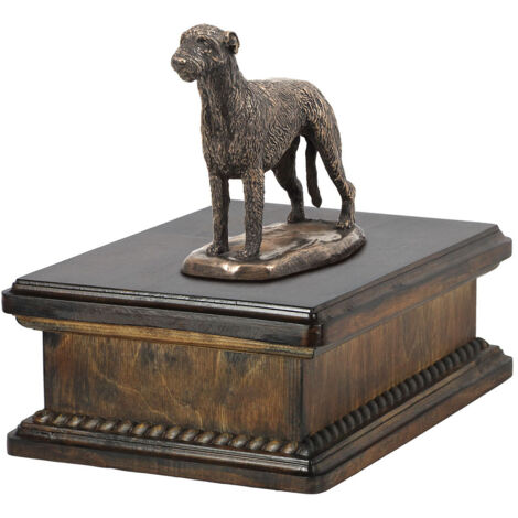 Irish Wolfhound - une urne pour les cendres de chien, une urne classique avec une statuette, une urne élégante avec un chien d'Art-Dog