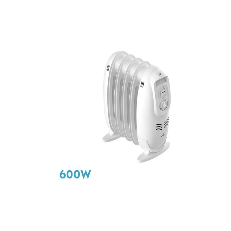 Radiateur à huile ireland 600w white 3powers thermostatic regu 5elements safety protection handle 38,2x27,5x18cm