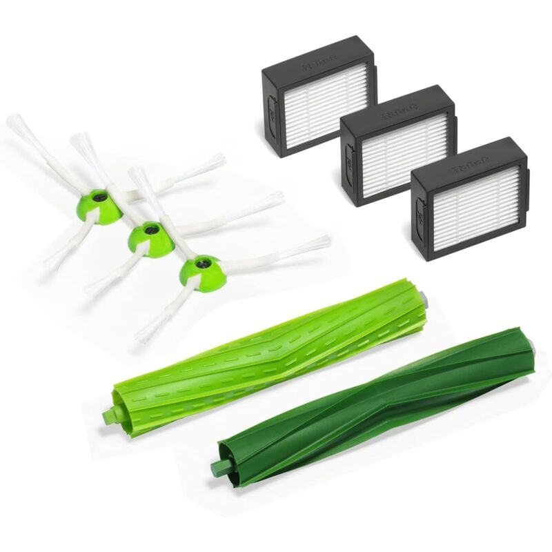 IRobot Accessoire Officiel - Kit d'entretien pour Roomba de série e et i - 3 brosses latérales - 3 filtres haute efficacité - 1 paire de brosses
