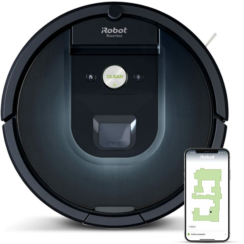 Image of Irobot - Roomba 981 Robot Aspirapolvere Wifi, Power-Lifting, 2 Spazzole In Gomma Multi-Superficie, Tecnologia Dirt Detect, Programmabile Con App, Blu