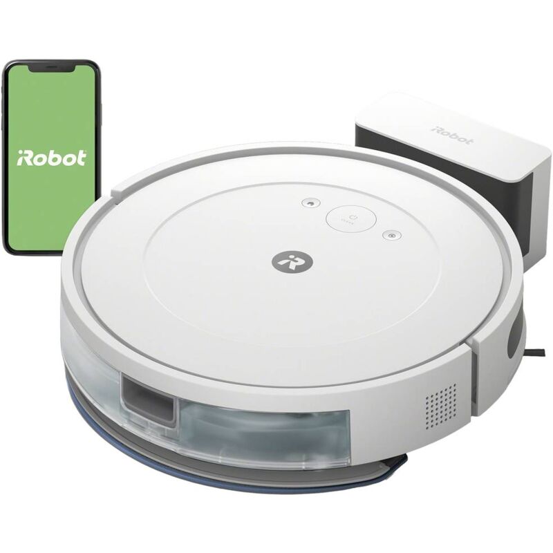 Irobot - Combo Y0112 Robot aspirateur et nettoyeur blanc commande par application, à commande vocale, compatible avec Ale
