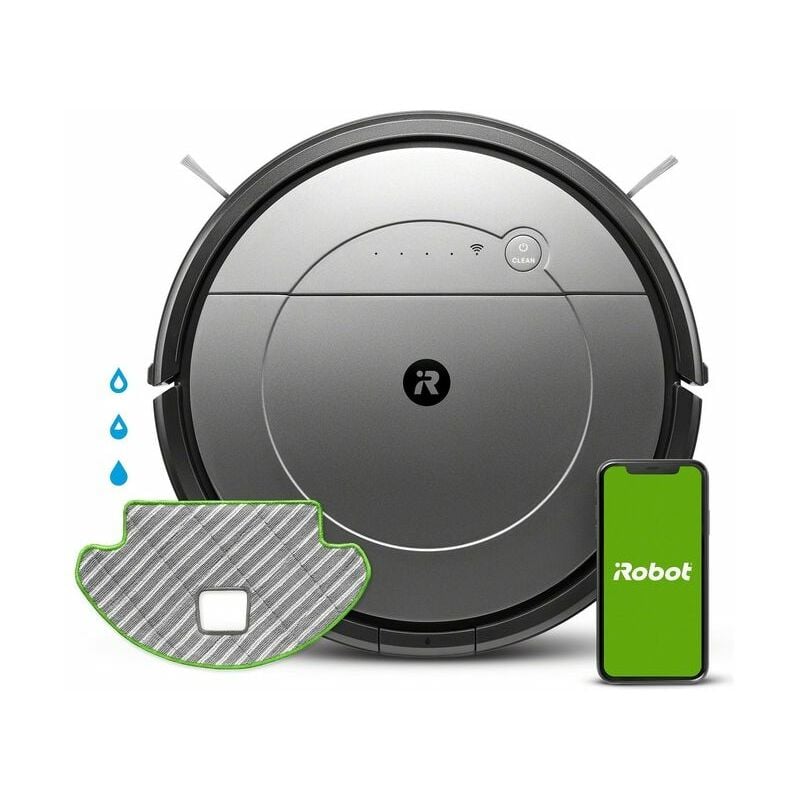 Image of Irobot - Roomba Combo Kit. Tipo di contenitore della polvere: Senza sacchetto, Colore del prodotto: Nero, Grigio, Forma: Rotondo. Capacità polvere