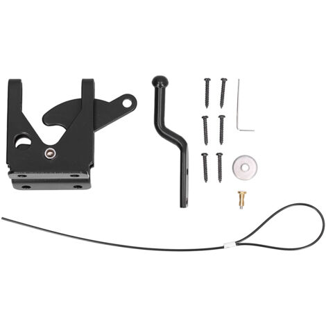 Iron Fence Lock Self Locking Gate Latch Hardware with Adjustable Cable for Garden Backyard Courtyard