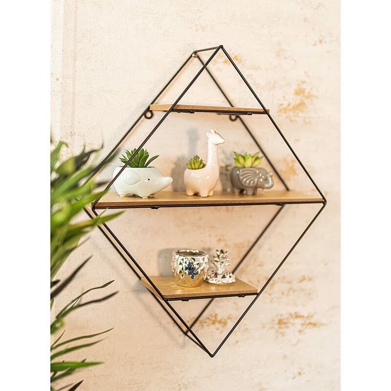 Iron Frame Wall Shelf- Diamond