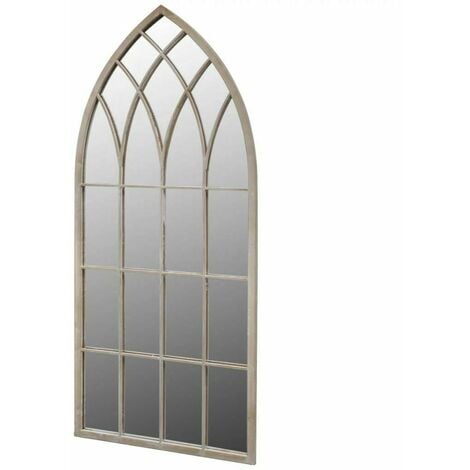 Iron Gothic Rustic Arch Garden Mirror Outdoor Vintage Romance Glass Wall Large