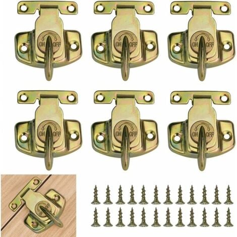 Iron Hasp Lock 66X59mm Rustproof Table Locks Clasp Latch Durable Lock, for Dining Table Cabinet Door Extension Table Drawer,--,6Pcs