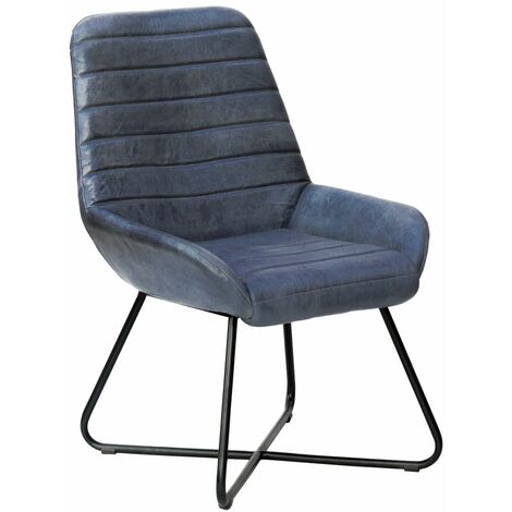 IRON LABEL 15 Sedia in vera pelle - blu 59x68x93