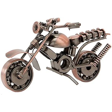Iron Motorcycle Model ,Motorcycle Modern Ornaments,Harley Motorcycle Model,for Home Desk Decoration, Boyfriend Photography Props,Birthday Christmas Gift,Copper Red