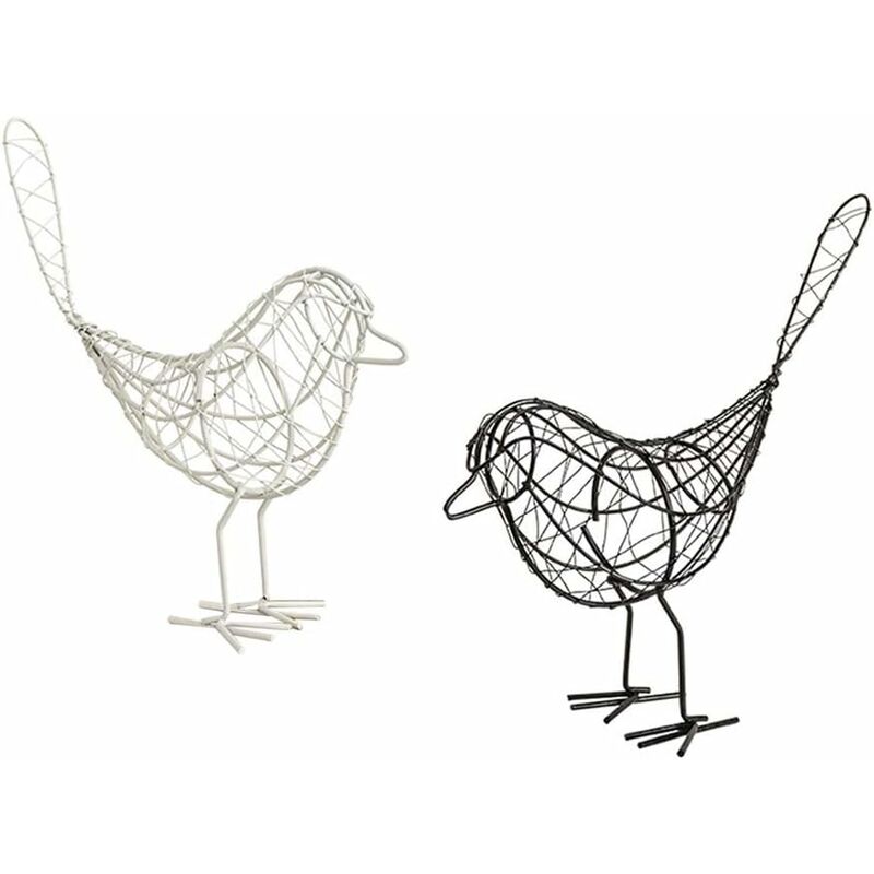 

Abcrital - Iron Mrtal Bird Animal Estatuilla Escultura Artesanía Hogar Oficina Jardín Decoración Equipo de fotografía 2 piezas (Blanco y negro)
