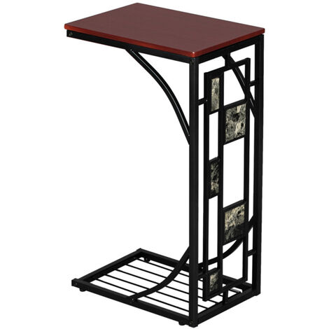 Iron Side Table Coffee Table Brown