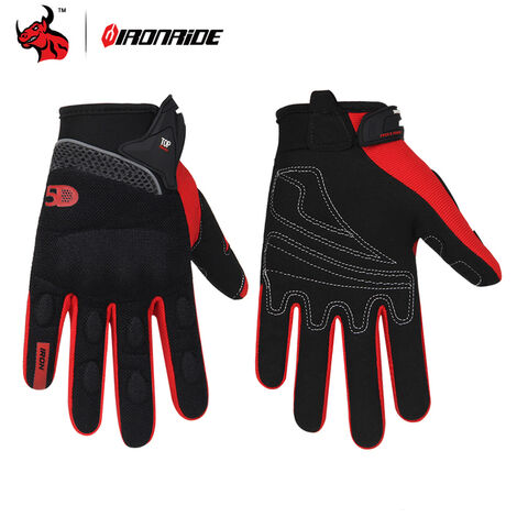 IRONRIDE – gants de moto pour hommes et femmes, antichoc pour écran tactile, pour Motocross, pour l&39été,SU01-Red Gloves,L