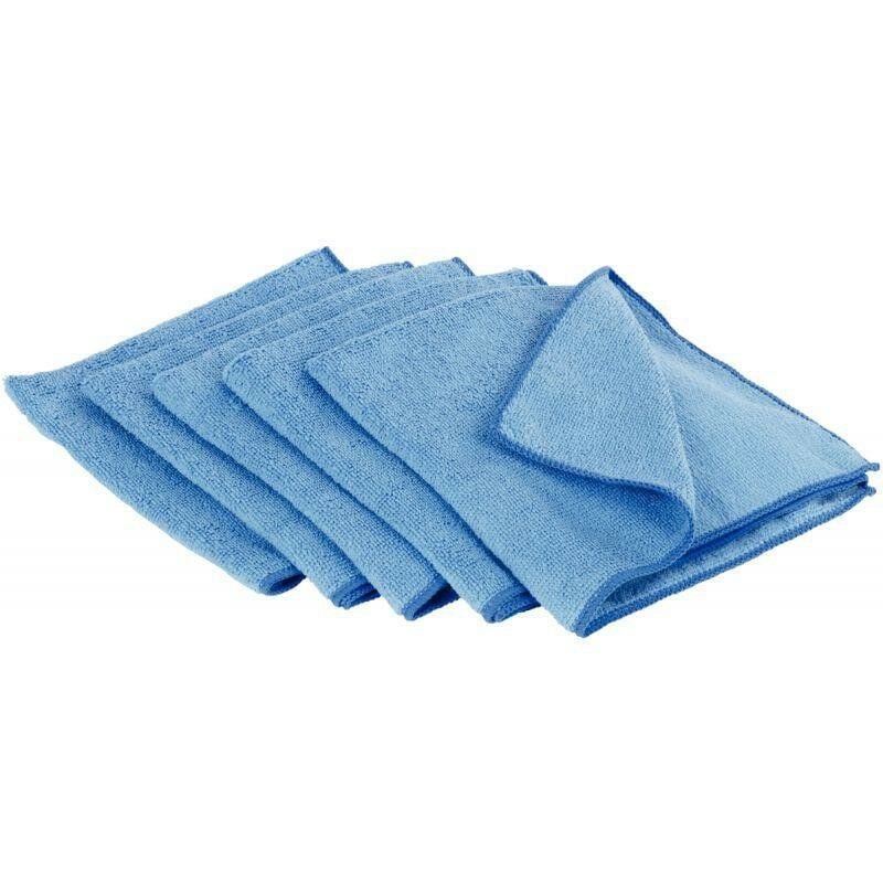 Paquet de 5 lavettes microfibres 38 x 38 cm bleu - bleu