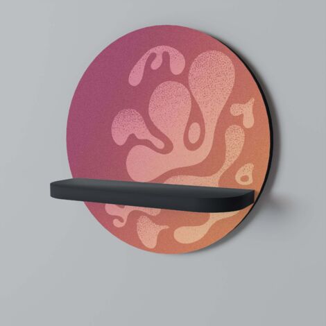 IRREGULAR PINK Rundes Regal Schwarz