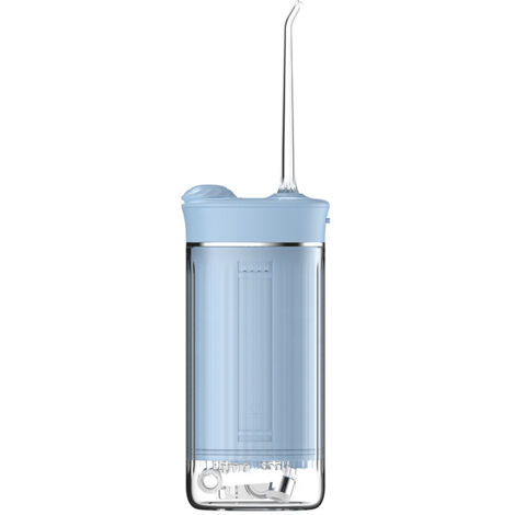 Irrigateur buccal X3A bleu, pompe à piston IPX7, batterie 1000-1200 mAh, autonomie 50 jours, 222g, réservoir  300ml