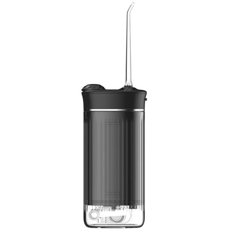Irrigateur buccal X3A noir portable, pompe à piston IPX7, batterie 1000-1200 mAh, autonomie 50 jours, 222g, réservoir  300ml