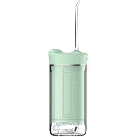Irrigateur buccal X3A vert portable, pompe à piston IPX7, batterie 1000-1200 mAh, autonomie 50 jours, 222g, réservoir  300ml