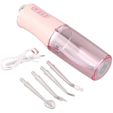 Irrigateur Dentaire Portable Jet Dentaire Haute Pression Élimine Résidus Alimentaires Rose