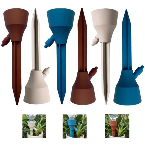 Irrigation Goutte à Goutte Kit, 6 Pièces Goutte a Goutte Bouteille, Distributeur Eau Plante, Arrosage Plante Interieur, Arrosages Automatiques Réglables pour Fleurs, Légumes et Plantes