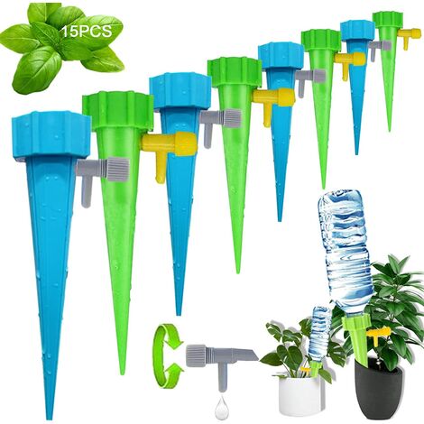 Irrigation Goutte à Goutte Kit,Ternel 15 Pcs Arroseurs Automatiques Plantes,Irrigation Goutte à Goutte Bouteille,Plantes Irrigation Système,avec Valve