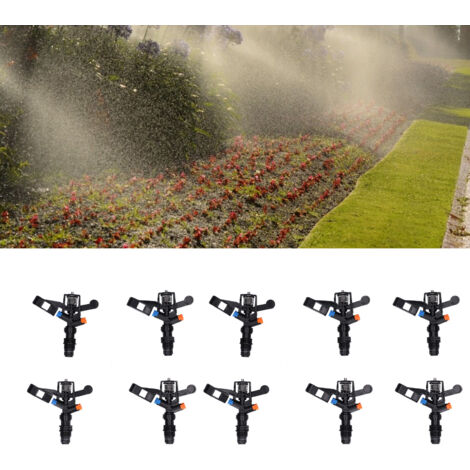 Irrigation Sprinkler Spray G1/2 Model Sprinkler Rotating 360° for Garden Made of Engineering Plastics Dimensions 12x11.5cm Includes 10 Pieces Irrigation System