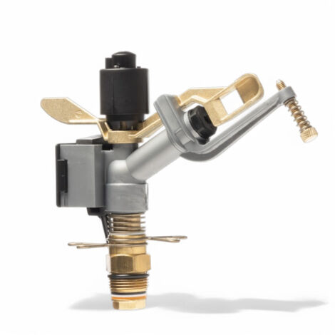 Irrigatore ad impulsi a settore 3/4"M con corpo in ottone e resina e ugelli intercambiabili