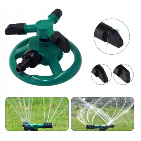 IRRIGATORE AUTOMATICO ROTANTE A TRE BRACCI PER GIARDINO A 360°