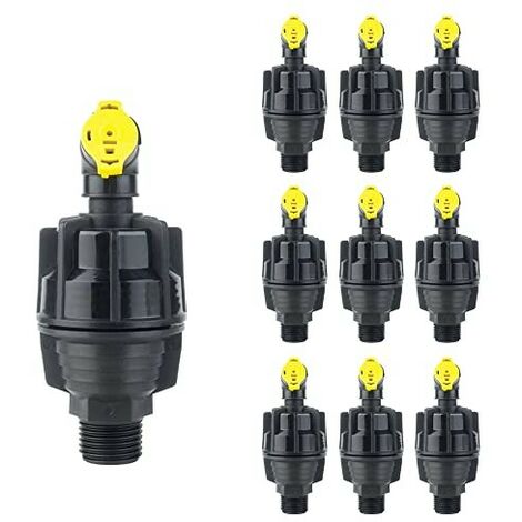 Irrigatore rotante per irrigazione Super 10, irrigatore con ugello circolare giallo maschio da 1/2". Confezione da 10 unità.  Offerta esclusiva