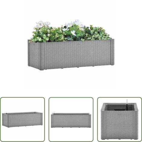 Irrigazione automatica -  Letto Rialzato da Giardino con Irrigazione Grigio 100x43x33cm