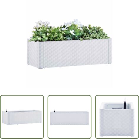 Irrigazione automatica -  Letto Rialzato da Giardino con Sistema Irrigazione Bianco