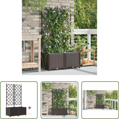 Irrigazione esterna -  Vaso da giardino 2 pcs Marrone Acciaio