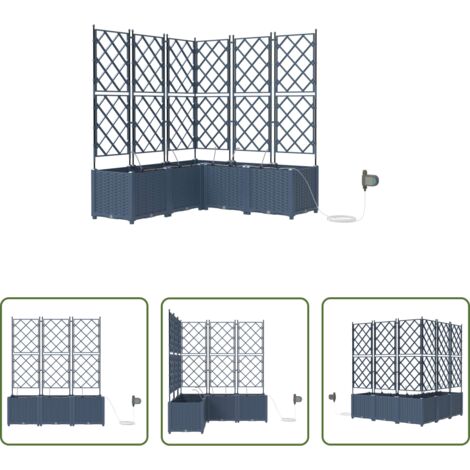 Irrigazione -  Vaso da giardino 5 pcs Grigio 120 x 120 x 142 cm Acciaio