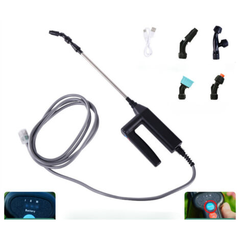 Irroratore da giardino, barra irroratrice, pistola per irrigazione domestica, irroratore elettrico, con USB, 4 ugelli, irrigatore da giardino,barra irroratrice telescopica (tubo da 8 metri)