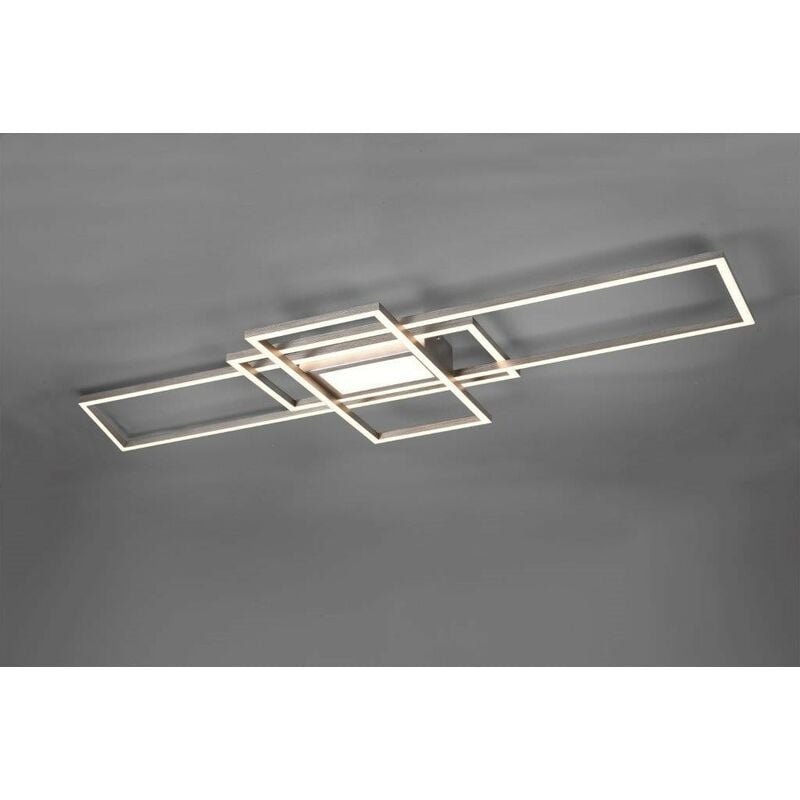 Irvine plafoniera led 3 rettangoli acciaio satinato con luce centrale con telecomando multifunzione regolazione intensita' e temperatura di colore