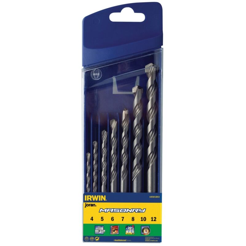Irwin 10501893 Masonry Drill Bit Set, 7 Piece IRW10501893