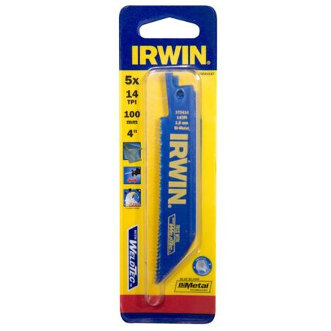Irwin 10504147 414R Sabre Saw Blade Metal Cutting 100mm 14 TPI x 5 IRW10504147