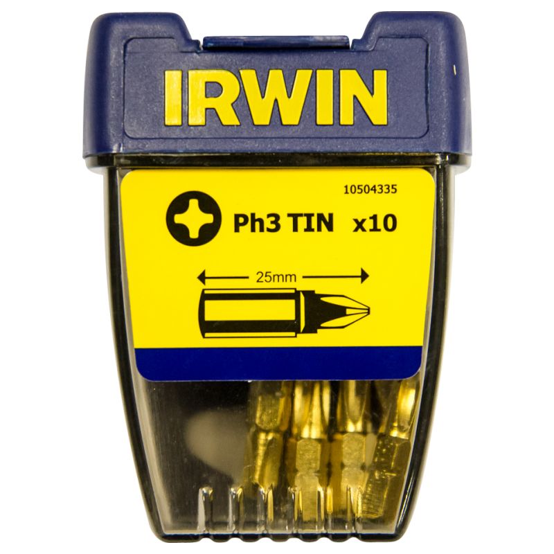 

IRWIN 10504335 10 Puntas destornillador Titanio Phillips3 1/4' (25mm)